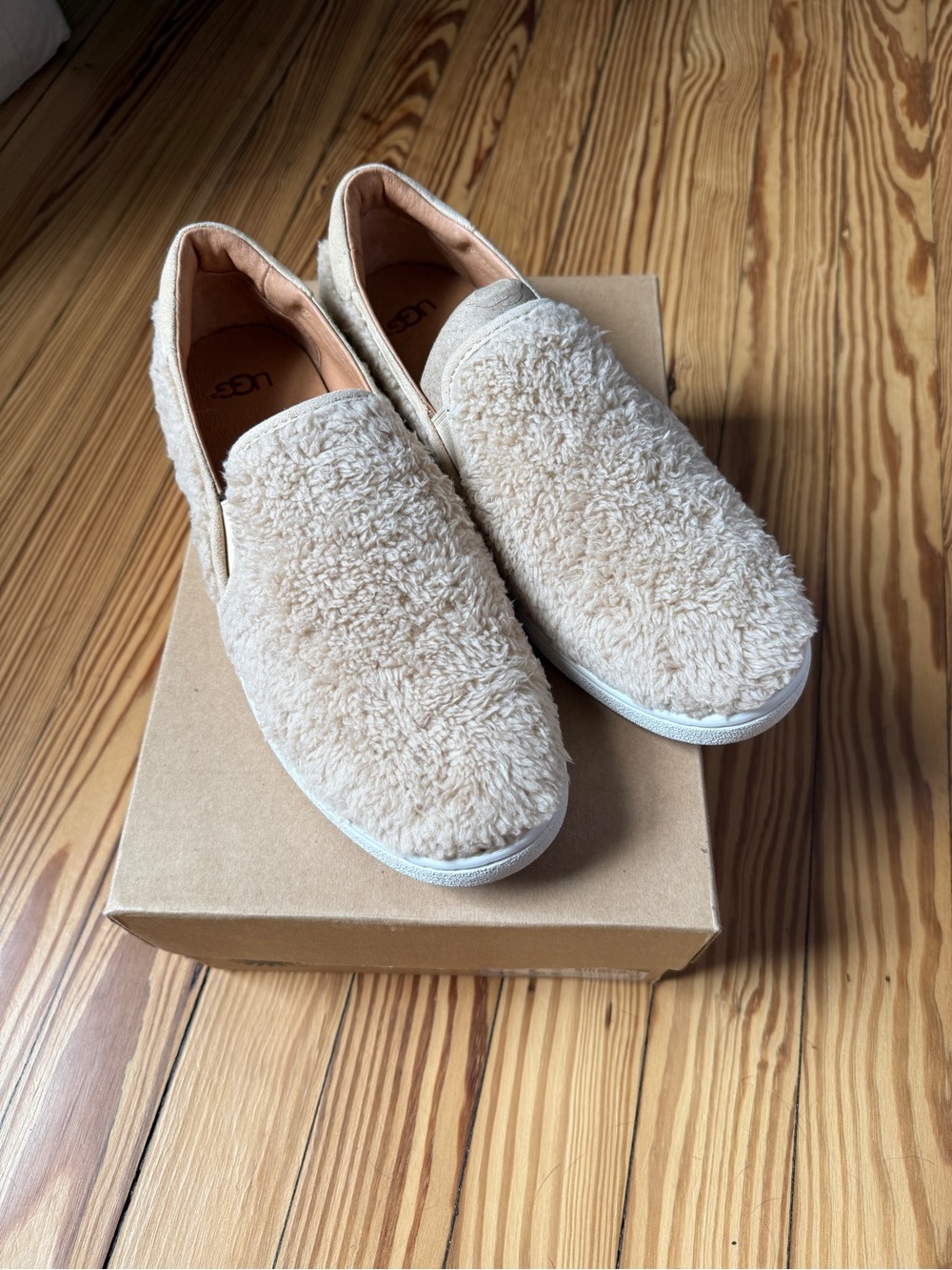 UGG Fuzz Slip-On Sneakers in Tan Sherpa